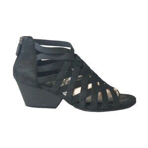 Eileen Fisher Oodle Criss Cross Sandals Women's Size 7.5 Black  Open Toe Heels